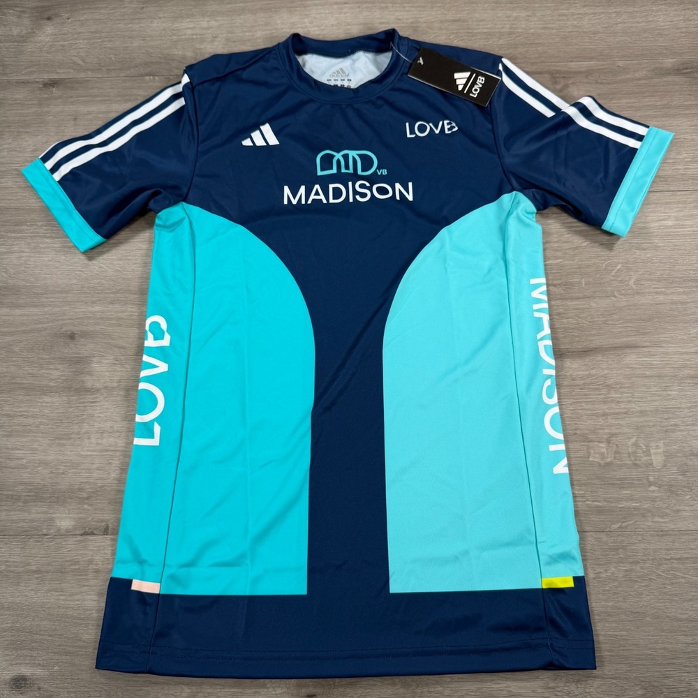 Adidas Madison LOVB Volleyball Jersey Womens Small Blue League One Shirt NEW